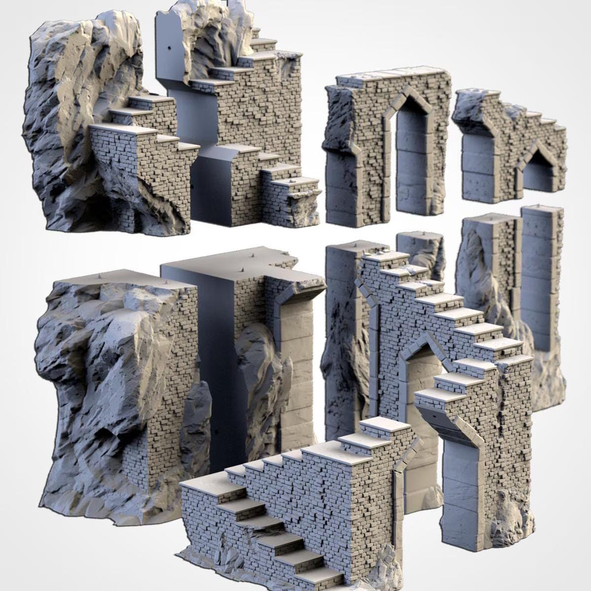 Dwarven Underground Mines and Stairs | 32/28mm Wargaming Scenery and Miniature Terrain