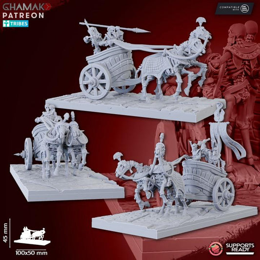 Undead Pharaohs Sand Skeleton Chariot | 28mm Heroic-Scale Fantasy War Machine Miniatures