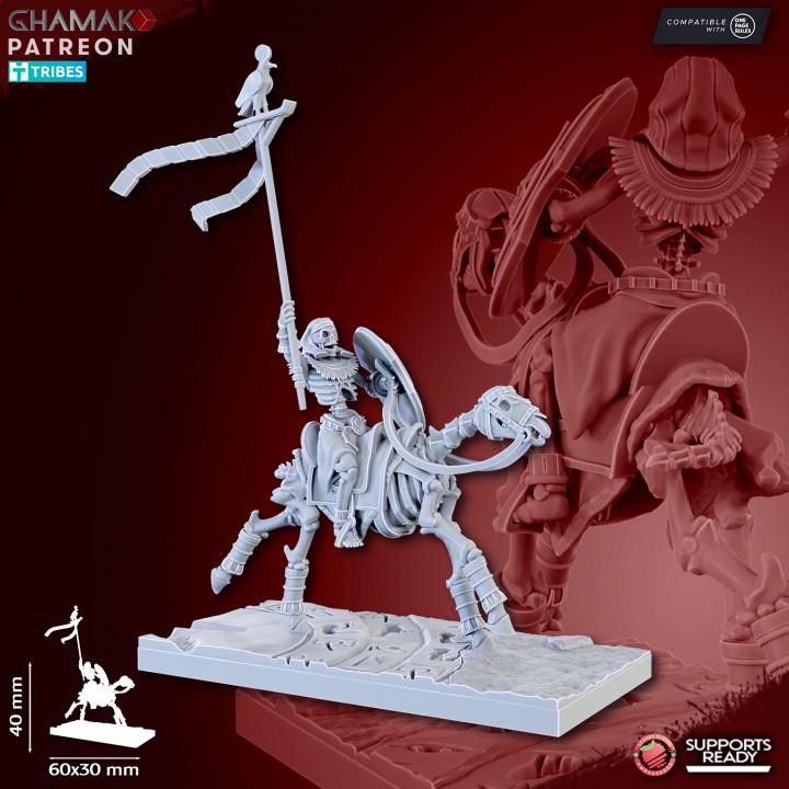 Undead Pharaohs Sand Skeleton Horsemen/Sabretooth Riders | 28mm Heroic-Scale Fantasy Cavalry Miniatures