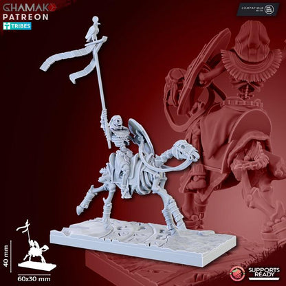 Undead Pharaohs Sand Skeleton Horsemen/Sabretooth Riders | 28mm Heroic-Scale Fantasy Cavalry Miniatures