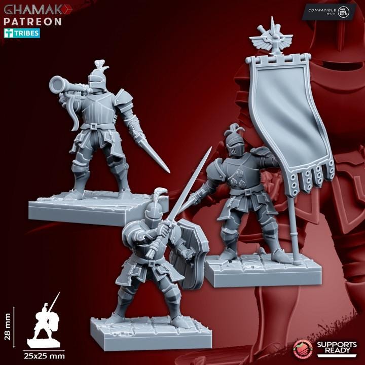 The Human Empire Melee Infantrymen | 28mm Heroic-Scale Fantasy Infantry Miniatures