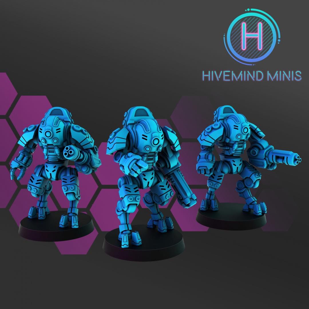 Hive Droid Spectres | 32/28mm Heroic-Scale Sci-Fi Infantry Miniatures