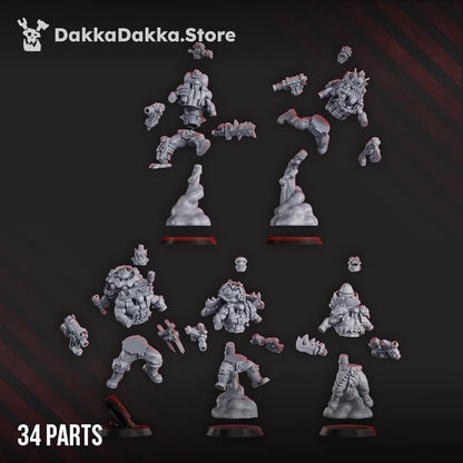 Porkaz Thunderin Krew | 32/28mm Heroic-Scale Sci-Fi Jump Infantry Miniatures