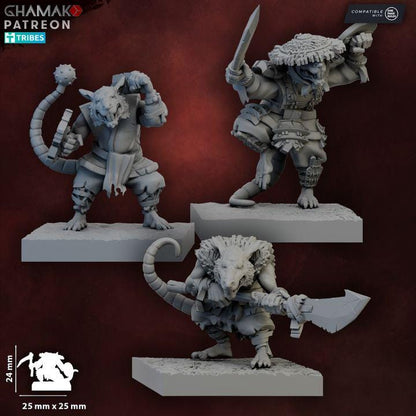 Ratmen Warriors | 28mm Heroic-Scale Fantasy Infantry Miniatures