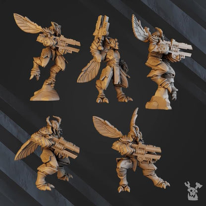 Midnight Sun Covenant Mantomorhs Assault Squad | 32/28mm Heroic-Scale Sci-Fi Jump Infantry Miniatures