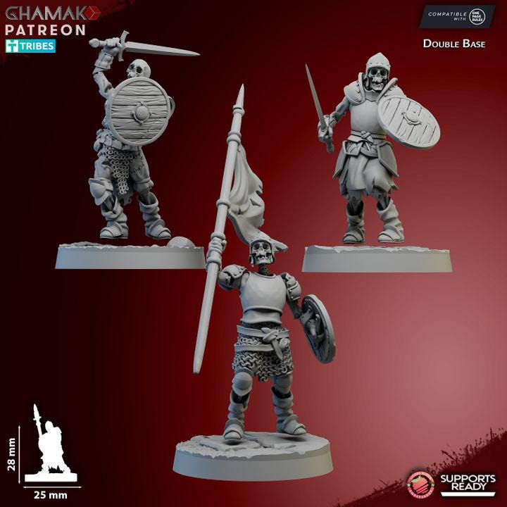 Vampire Skeletal Guard | 28mm Heroic-Scale Fantasy Infantry Miniatures