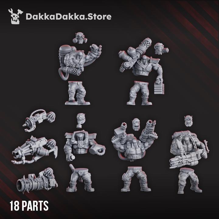 Porkaz Umiez Burnerz | 32/28mm Heroic-Scale Sci-Fi Infantry Miniatures