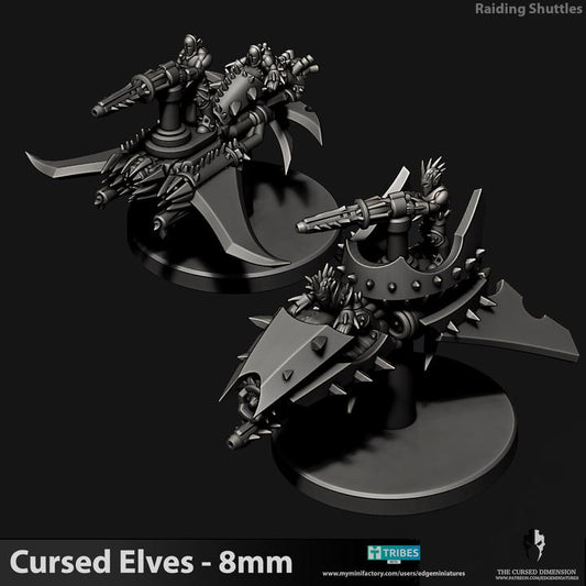 Cursed Elves Raiding Shuttles | 8mm Epic Scale Sci-Fi Vehicle Miniatures