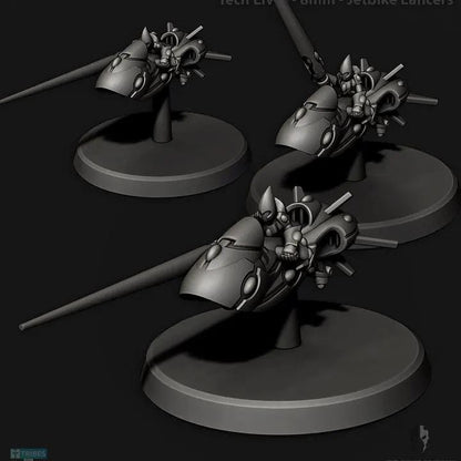 Tech Elves Jetbikes | 8mm Epic Scale Sci-Fi Bike Miniatures