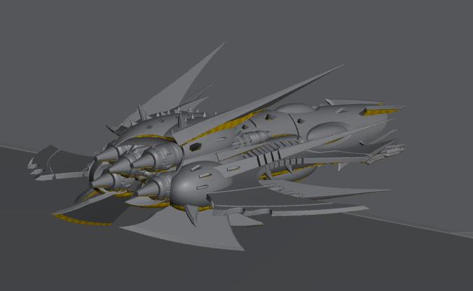 Cursed Elves Fleet Scale Dreadnaught | Fleet Scale Sci-Fi Miniatures