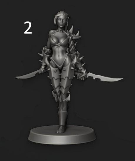 Cursed Elves Heroes | 32/28mm Heroic-Scale Sci-Fi Infantry Miniatures