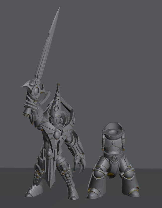 Tech Elves God | 8mm Epic Scale Sci-Fi Titan Miniature