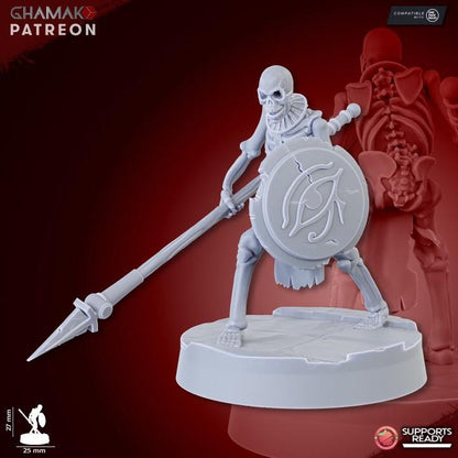 Undead Pharaohs Sand Skeletons | 28mm Heroic-Scale Fantasy Infantry Miniatures
