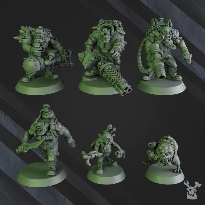 Porkaz Blak Orks Mob | 32/28mm Heroic-Scale Sci-Fi Infantry Miniatures