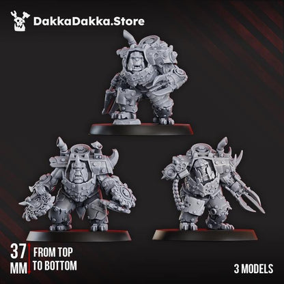 Porkaz Heavy Strikerz Posse | 32/28mm Heroic-Scale Sci-Fi Heavy Infantry Miniatures