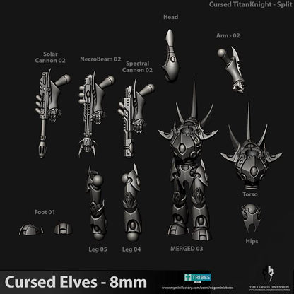 Cursed Elves Titan Knight | 8mm Epic Scale Sci-Fi Titan Miniature