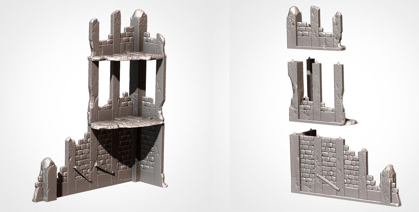 City Ruins (Old School)| 32/28mm Wargaming Scenery and Miniature Terrain