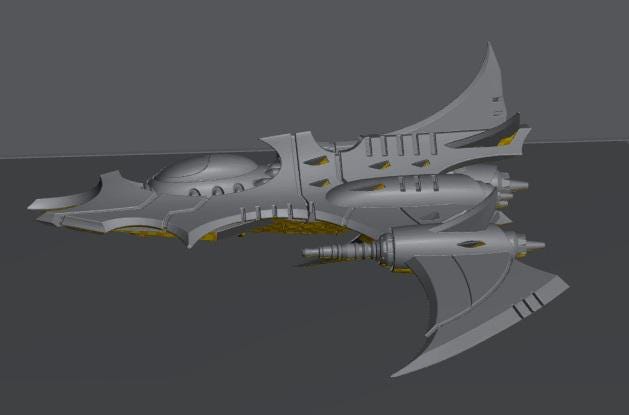 Cursed Elves Aerial Bomber | 8mm Epic Scale Sci-Fi Vehicle Miniatures