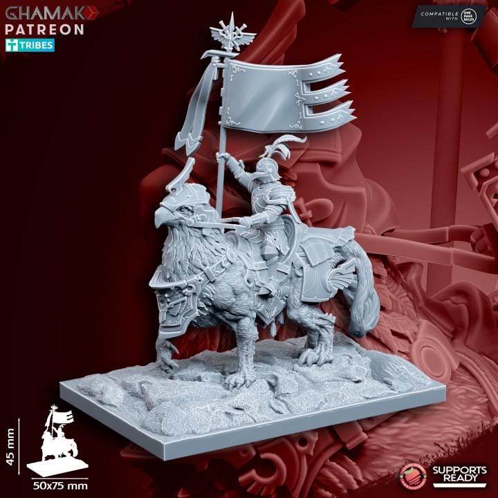 The Human Empire Demi-Gripphin Knights | 28mm Heroic-Scale Fantasy Cavalry Miniatures
