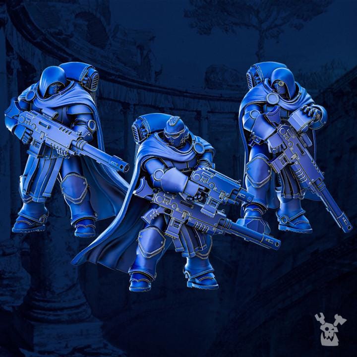 Legio Prima Scout Sniper Squad | 32/28mm Heroic-Scale Sci-Fi Power Armoured Infantry