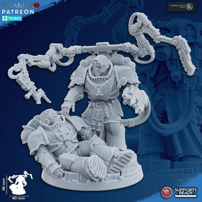 Temple Militum Heroes | 32/28mm Heroic-Scale Sci-Fi Heavy Power Armour Infantry Leader