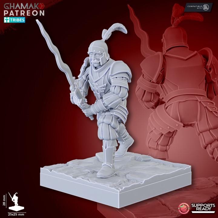 The Human Empire Elite Melee Infantrymen | 28mm Heroic-Scale Fantasy Infantry Miniatures