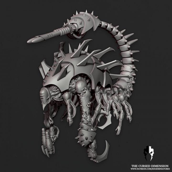 Cursed Elves Collector/Spirit Leecher | 32/28mm Heroic-Scale Sci-Fi Monster Miniatures