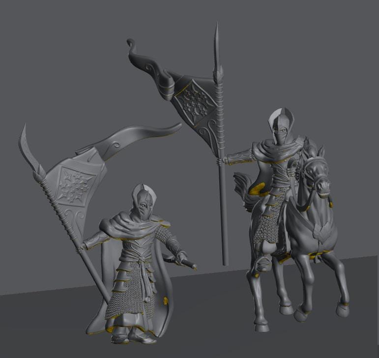 Oathbreaker Elven Banner | 28mm Scale Fantasy Infantry Miniatures
