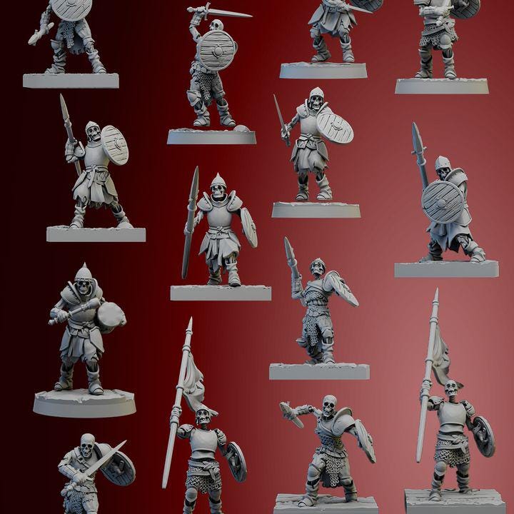 Vampire Skeletal Guard | 28mm Heroic-Scale Fantasy Infantry Miniatures