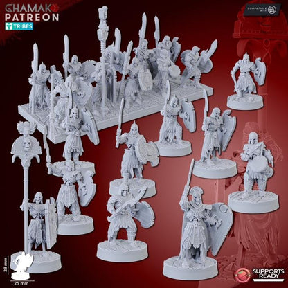 Undead Pharaohs Pyramid Guards | 28mm Heroic-Scale Fantasy Infantry Miniatures