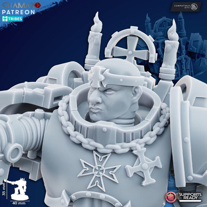 Temple Militum Heroes | 32/28mm Heroic-Scale Sci-Fi Heavy Power Armour Infantry Leader
