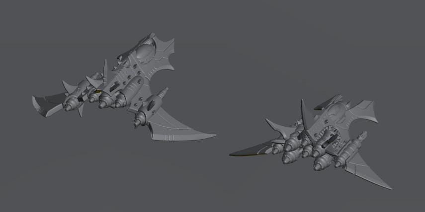Cursed Elves Fleet Scale Bombers | Space Fleet Scale Sci-Fi Miniatures
