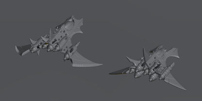 Cursed Elves Fleet Scale Bombers | Space Fleet Scale Sci-Fi Miniatures
