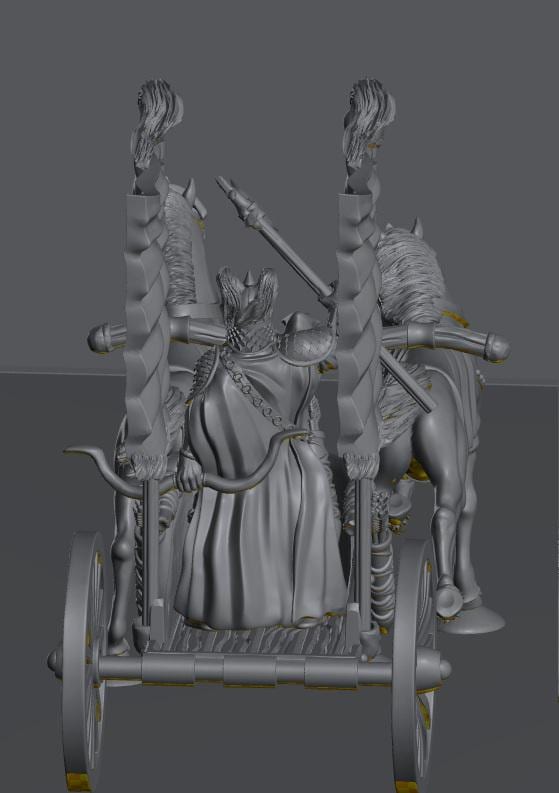 Chariot Raiders King | 28mm Scale Fantasy War Machine Miniatures