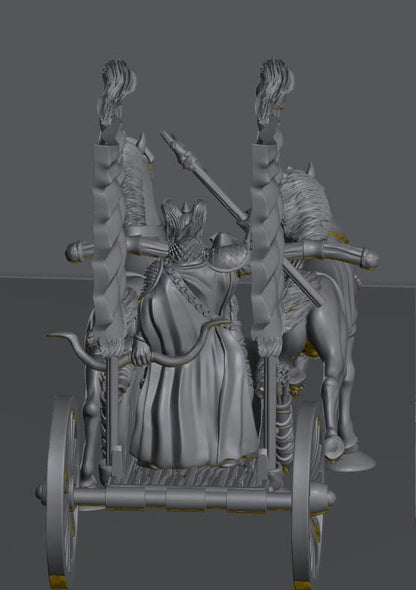 Chariot Raiders King | 28mm Scale Fantasy War Machine Miniatures