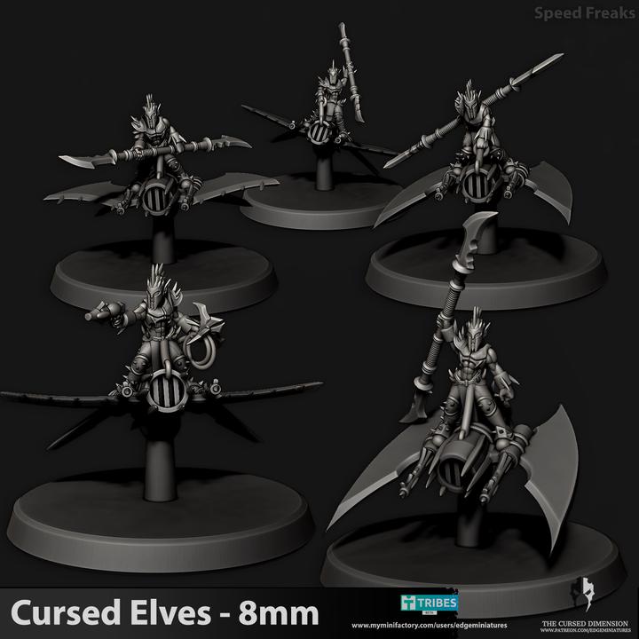 Cursed Elves Speed Freaks | 8mm Epic Scale Sci-Fi Jump Infantry Miniatures