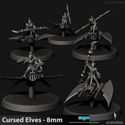 Cursed Elves Speed Freaks | 8mm Epic Scale Sci-Fi Jump Infantry Miniatures