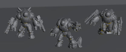 Skyborn Battlesuit Commanders | 8mm Epic Scale Sci-Fi Walker Miniature