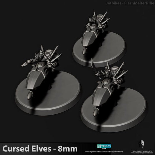 Cursed Elves Jetbikes | 8mm Epic Scale Sci-Fi Bike Miniatures