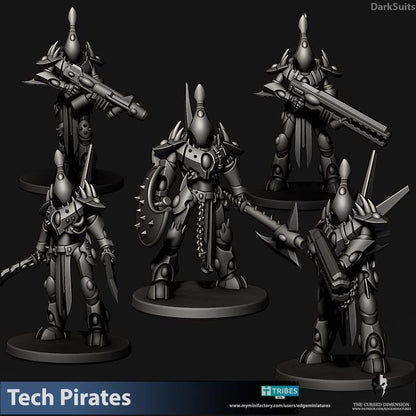 Tech Pirates Dark Suits | 32/28mm Heroic-Scale Sci-Fi Miniatures