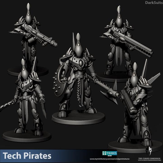 Tech Pirates Dark Suits | 32/28mm Heroic-Scale Sci-Fi Miniatures