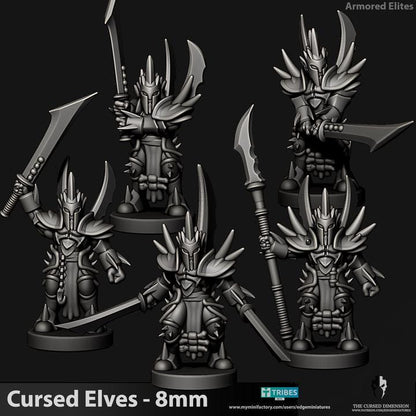 Cursed Elves Warriors | 8mm Epic Scale Sci-Fi Infantry Miniatures