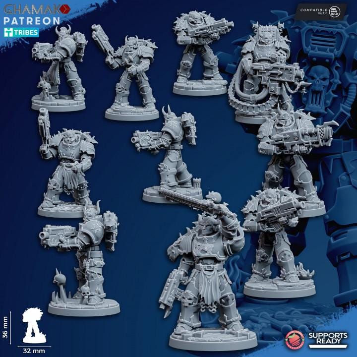 Heretic Militum Core Troops | 32/28mm Heroic-Scale Sci-Fi Power Armoured Infantry