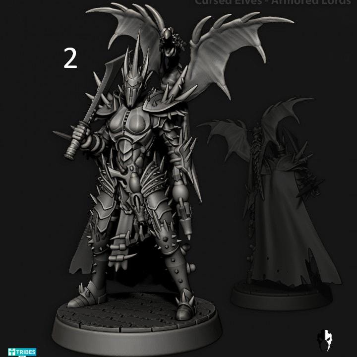 Cursed Elves Heroes | 32/28mm Heroic-Scale Sci-Fi Infantry Miniatures