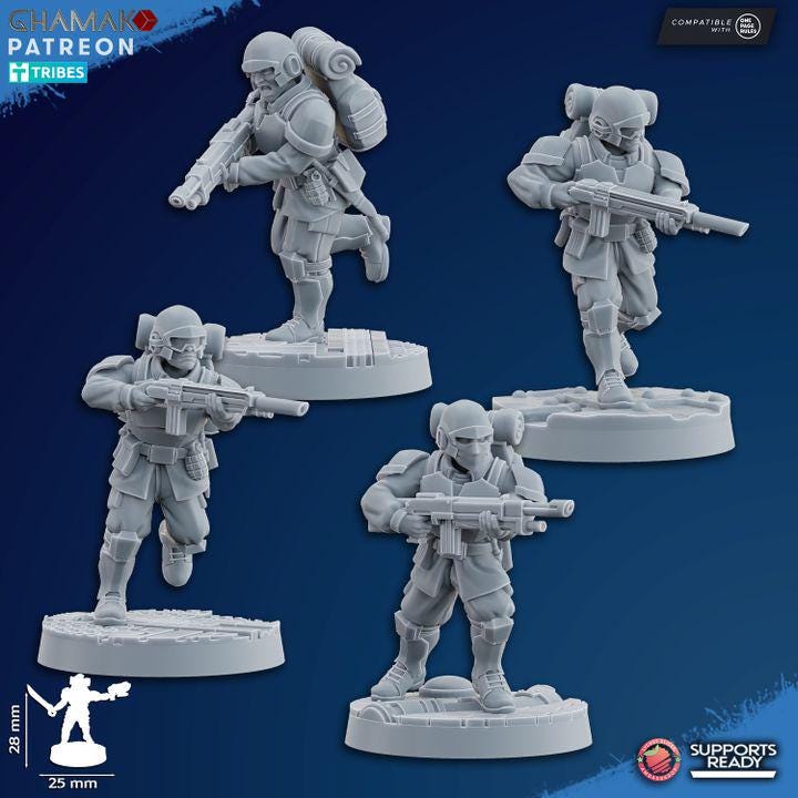 Freedom Guard Assault team | 32/28mm Heroic-Scale Sci-Fi Infantry