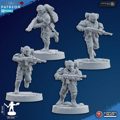 Freedom Guard Assault team | 32/28mm Heroic-Scale Sci-Fi Infantry