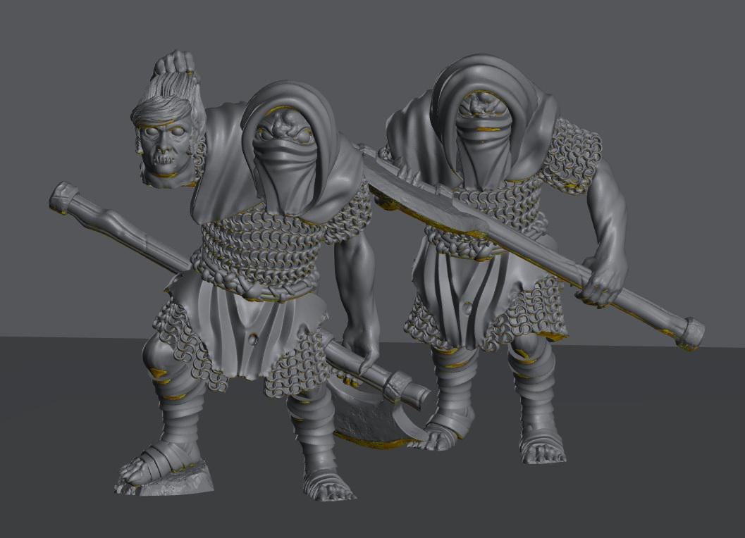 Troglodyte Executioners | 28mm Scale Fantasy Infantry Miniatures
