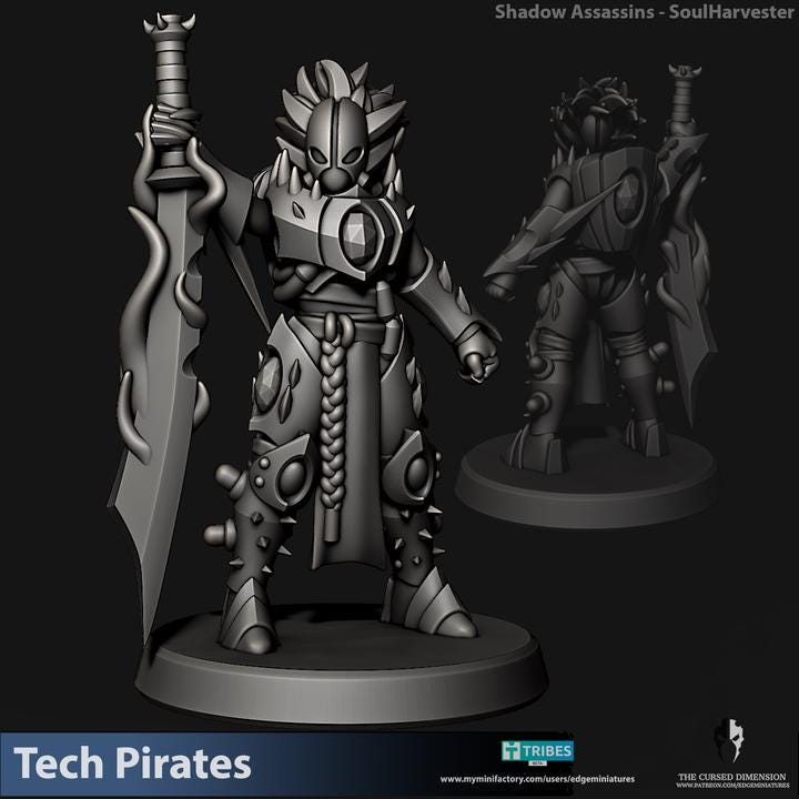 Tech Pirates Shadow Assassins | 32/28mm Heroic-Scale Sci-Fi Infantry Miniatures