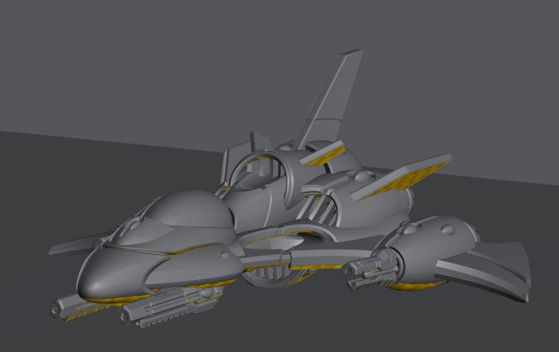 Tech Elves Fighters | 8mm Epic Scale Sci-Fi Vehicle Miniatures