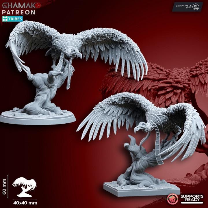 Undead Pharaohs Sand Vulture | 28mm Heroic-Scale Fantasy Beast Miniatures